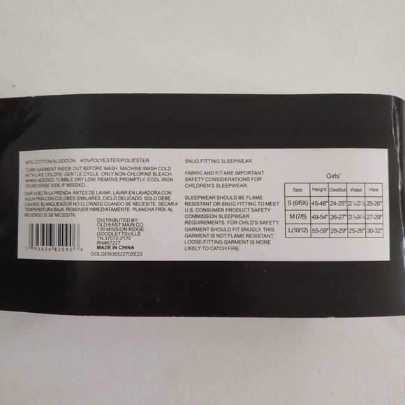 2 Piece Girl's Pajama Set Glow in the Dark Skeleton Heart Bones Long Sleeve New - Picture 3 of 3